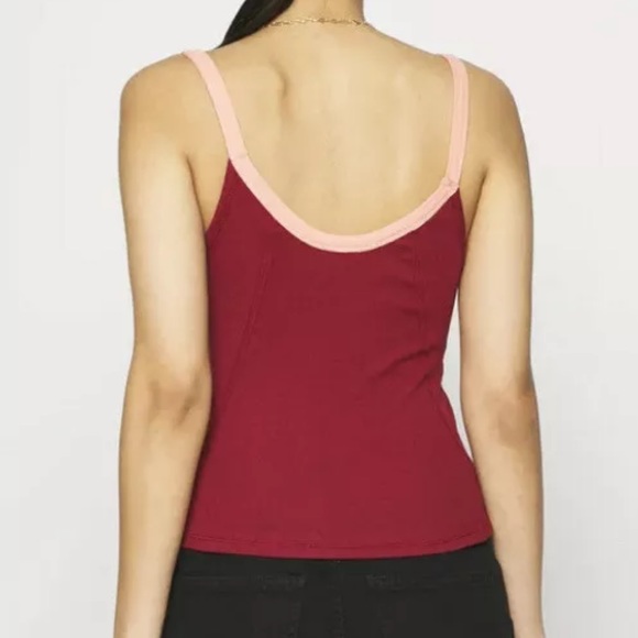 Free People Tank Intimately FP Alia Tank Top Colorblock Maroon & Pink Sz L NWT - Picture 2 of 15